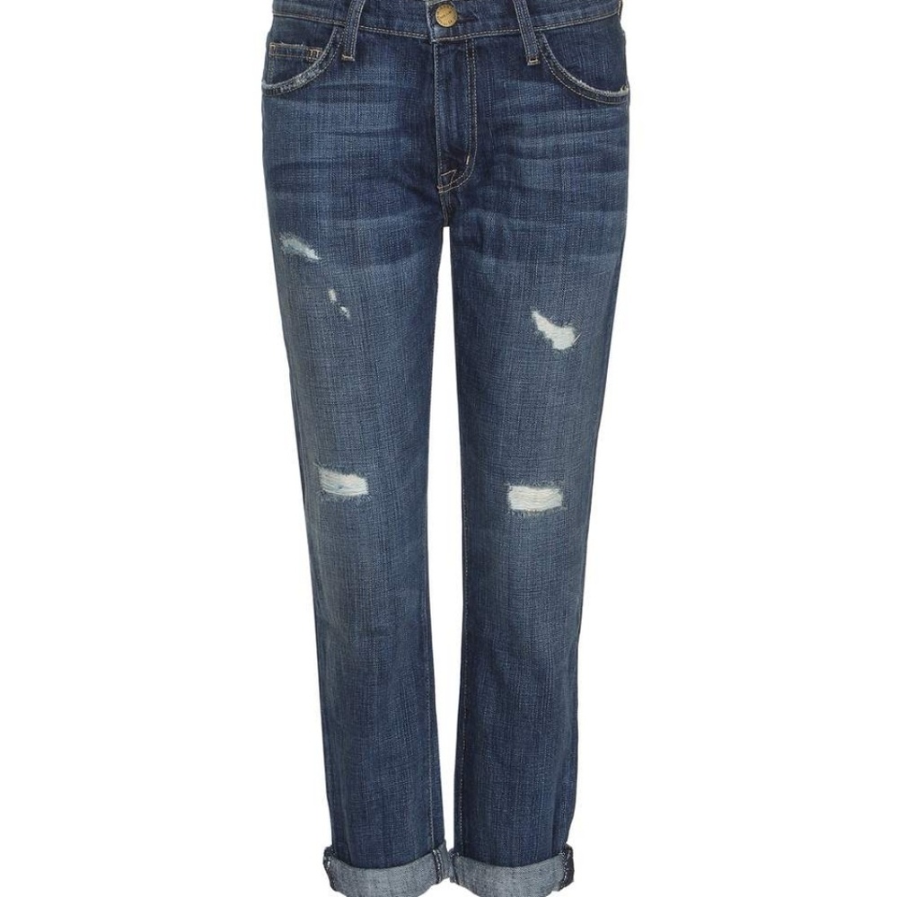 Current/Elliott distressed boyfriend cropped jeans - Picture 1 of 8